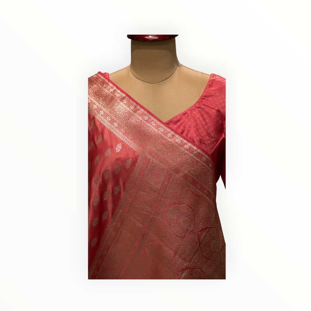 Saree Banarasi  w/ Stitched Blouse DCK410