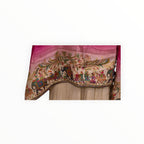 Zari Designs Anarkali featuring a pink ombre dupatta with intricate multi-colored traditional Indian embroidery